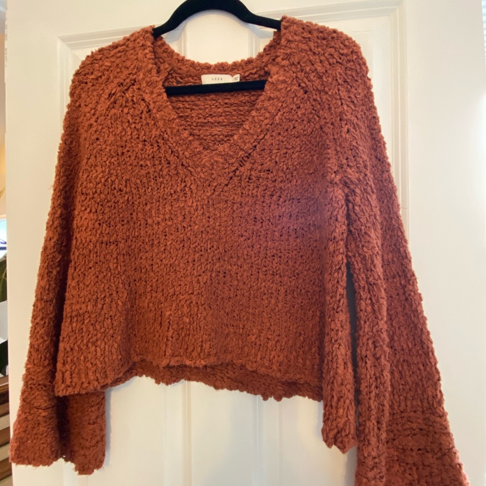 Lush, Orange sweater with bell sleeves